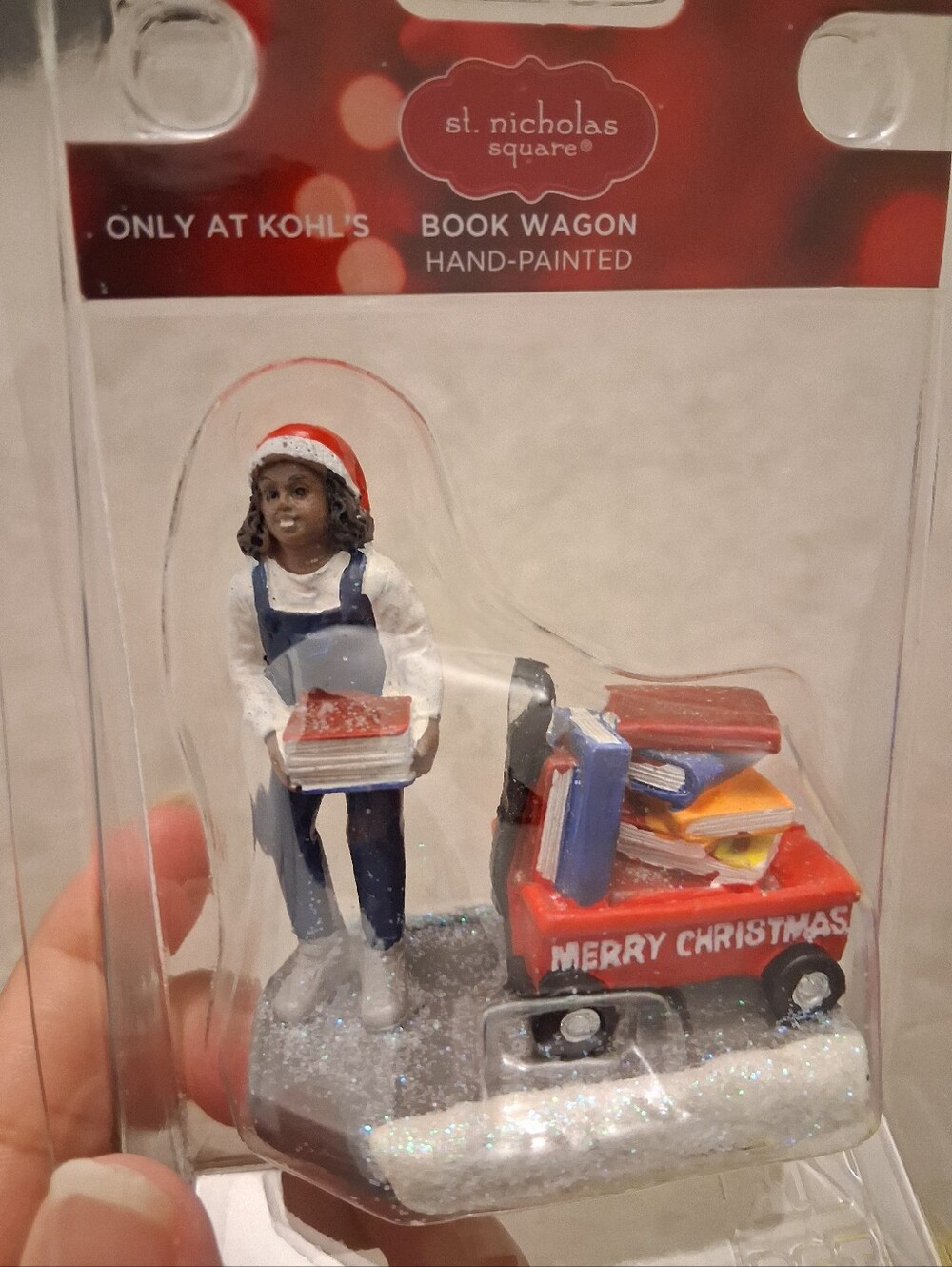 St. Nicholas Square Holiday Book Wagon Table Decor